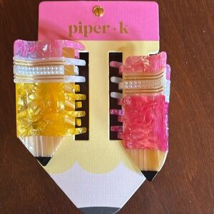 NWT Piper K pencil Hair Claw Clips set of 2